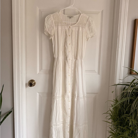 American Eagle White Maxi Dress Lace - Picture 7 of 8